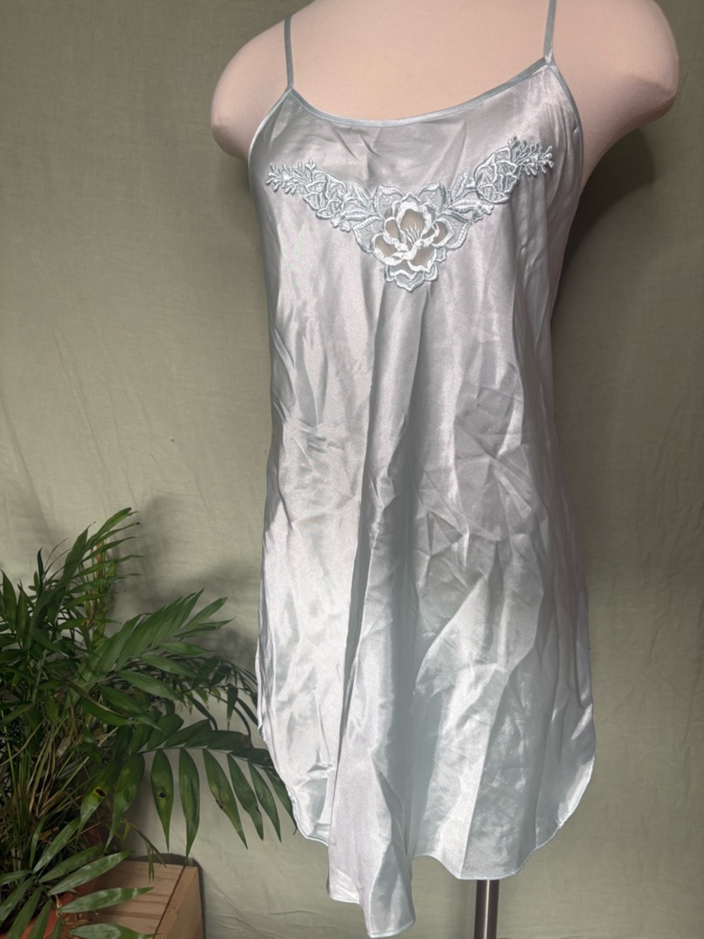 Secret Treasures Satin Lace-Trim Chemise/Dress